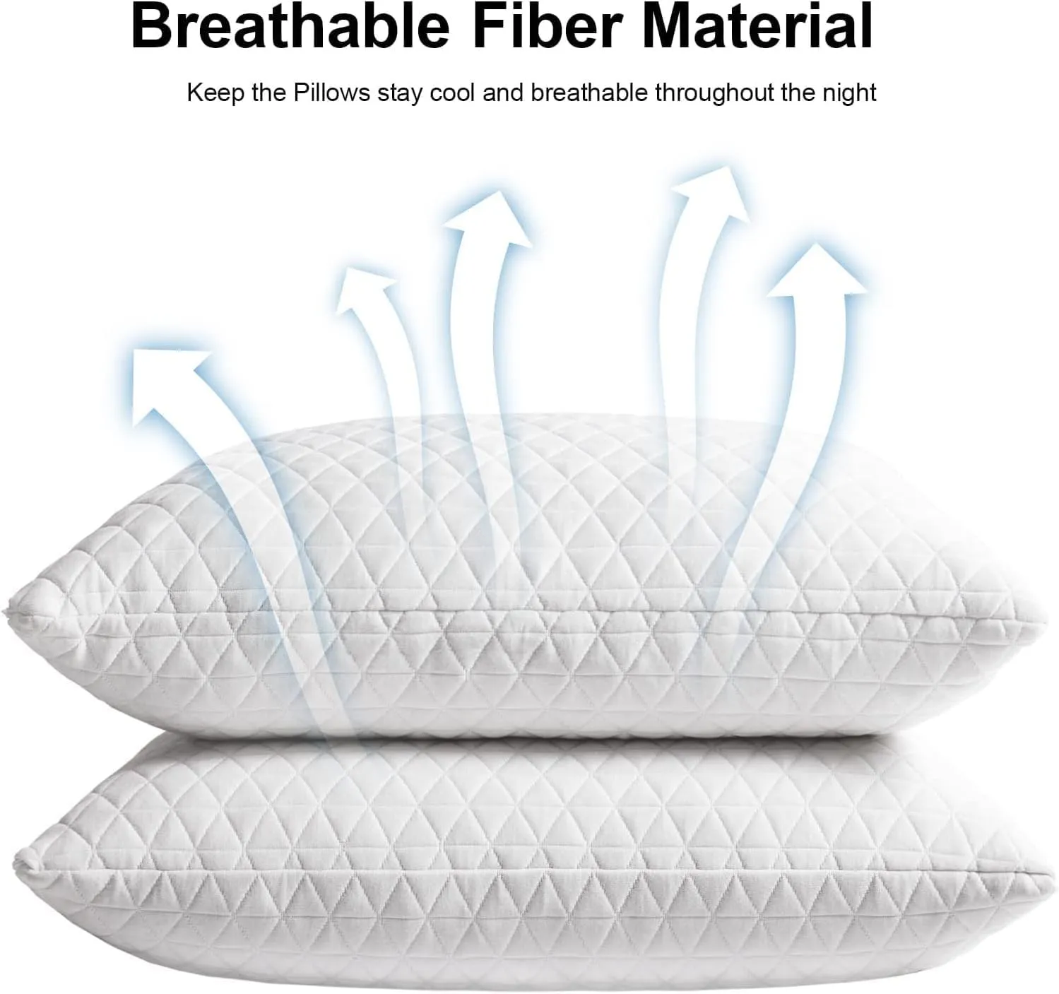 Shredded Memory Foam Pillows for Sleeping,Bed Pillows Queen Size Set of 2 Pack Cooling Adjustable,Good for Side and Back Sleeper with Washable Removable Cover