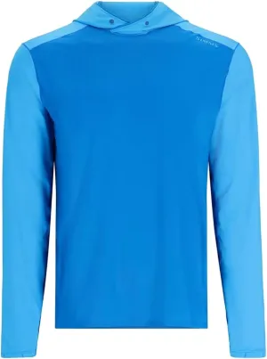 Simms SolarFlex UPF 50  Shirt - Premium Sun Protection Hoodie for Men, Lightweight, Quick-Dry, Breathable Outdoor Apparel for Men (Bright Blue/Seaport, X-Large)