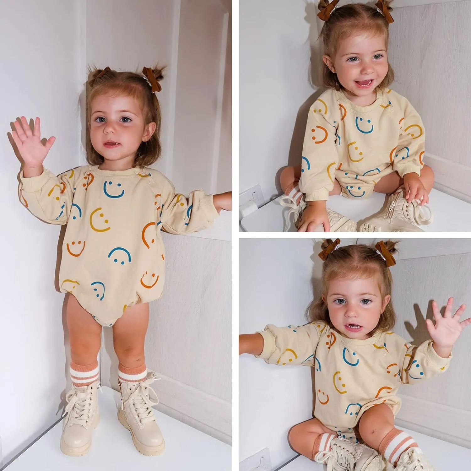 Simplee kids Baby Girl Outfits Long Sleeve Romper for Baby Boy Spring Fall Clothing Print Cartoon Baby Summer Romper