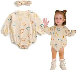 Simplee kids Baby Girl Outfits Long Sleeve Romper for Baby Boy Spring Fall Clothing Print Cartoon Baby Summer Romper