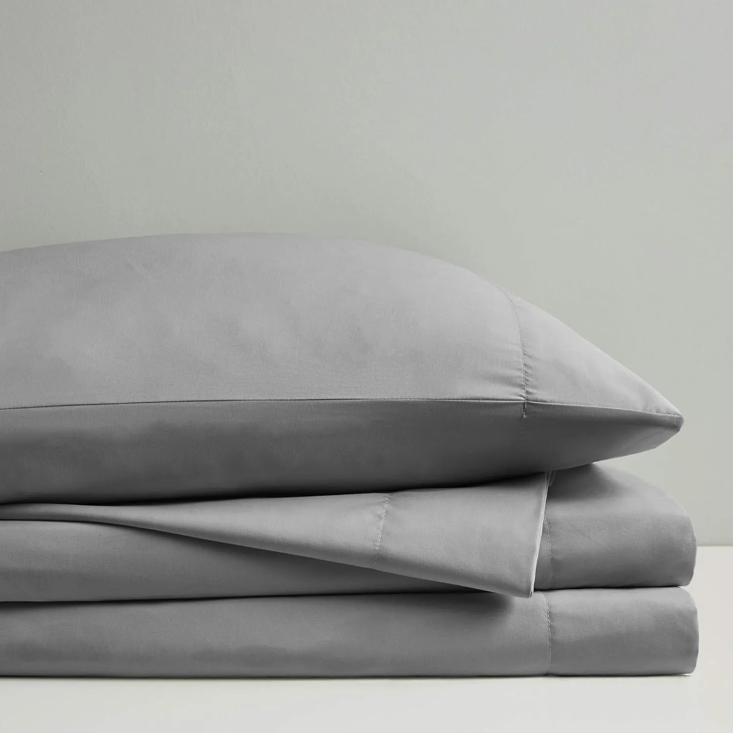Sleep Philosophy Smart Cool Microfiber Moisture-Wicking Breathable 4 Piece Cooling Sheet Set, King Size, Grey (SHET20-963)