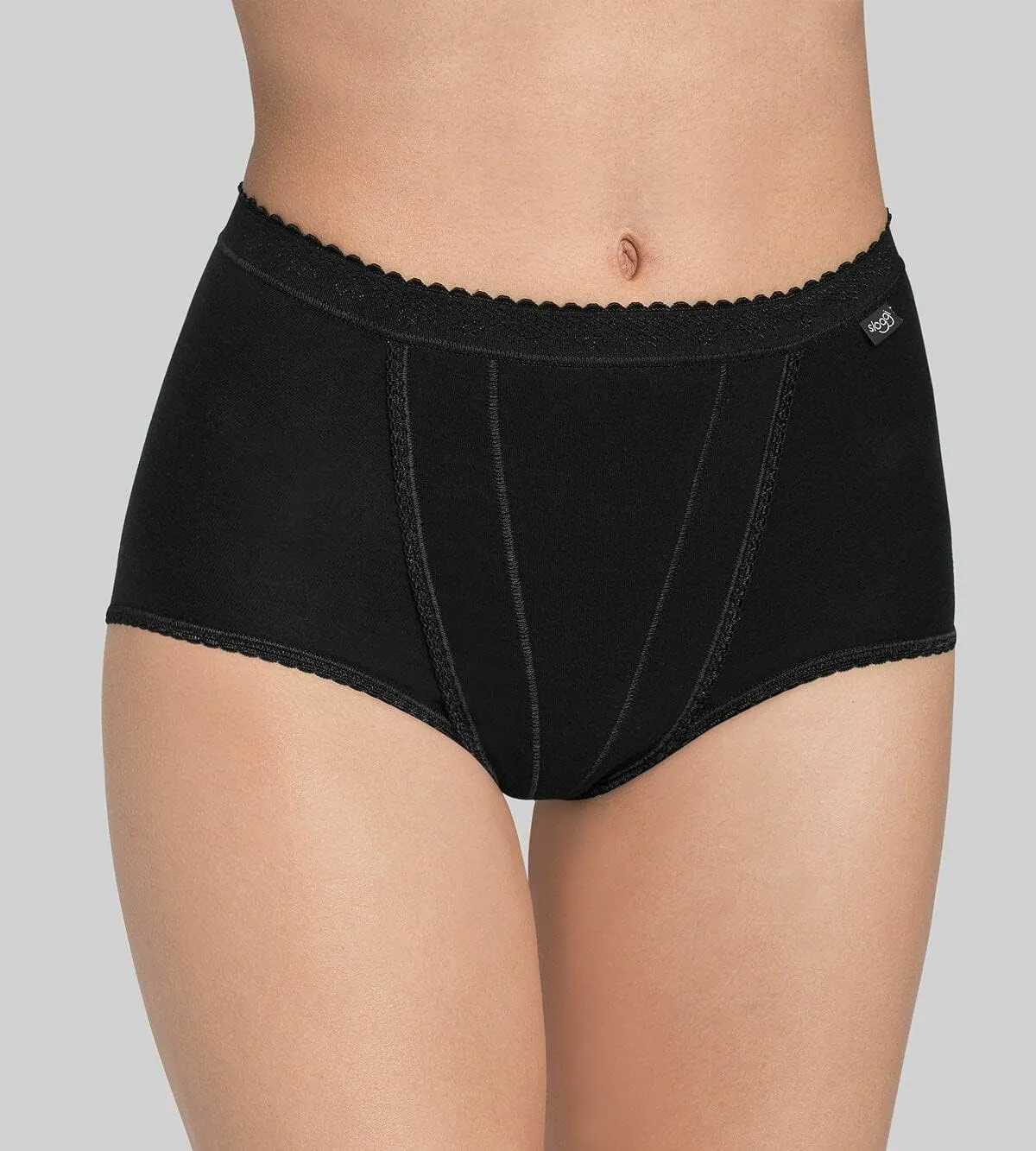 Sloggi 2 Pack Control Maxi High Waisted Cotton Underwear For Women or Lady White Cheeky Ladies Panties Briefs Knickers Pants