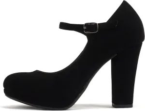 Soda “Ayden” ~ Women Mary Jane Ankle Strap Cushion High Heel Pump Shoe