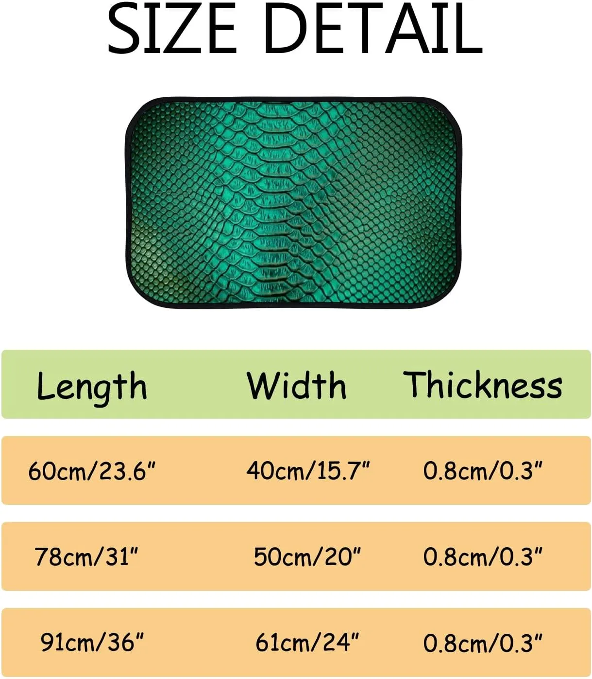 Soft Foam Area Rugs Luxury Snake Skin Texture Washable Non Slip Kitchen Rugs Bath Rug for Home Decor Indoor/Outdoor 31x20in