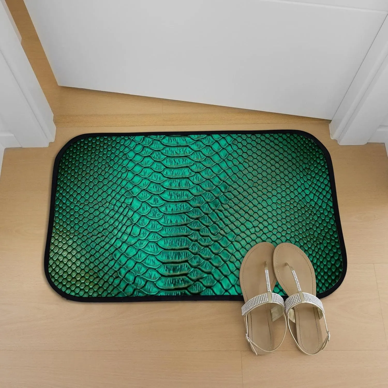 Soft Foam Area Rugs Luxury Snake Skin Texture Washable Non Slip Kitchen Rugs Bath Rug for Home Decor Indoor/Outdoor 31x20in