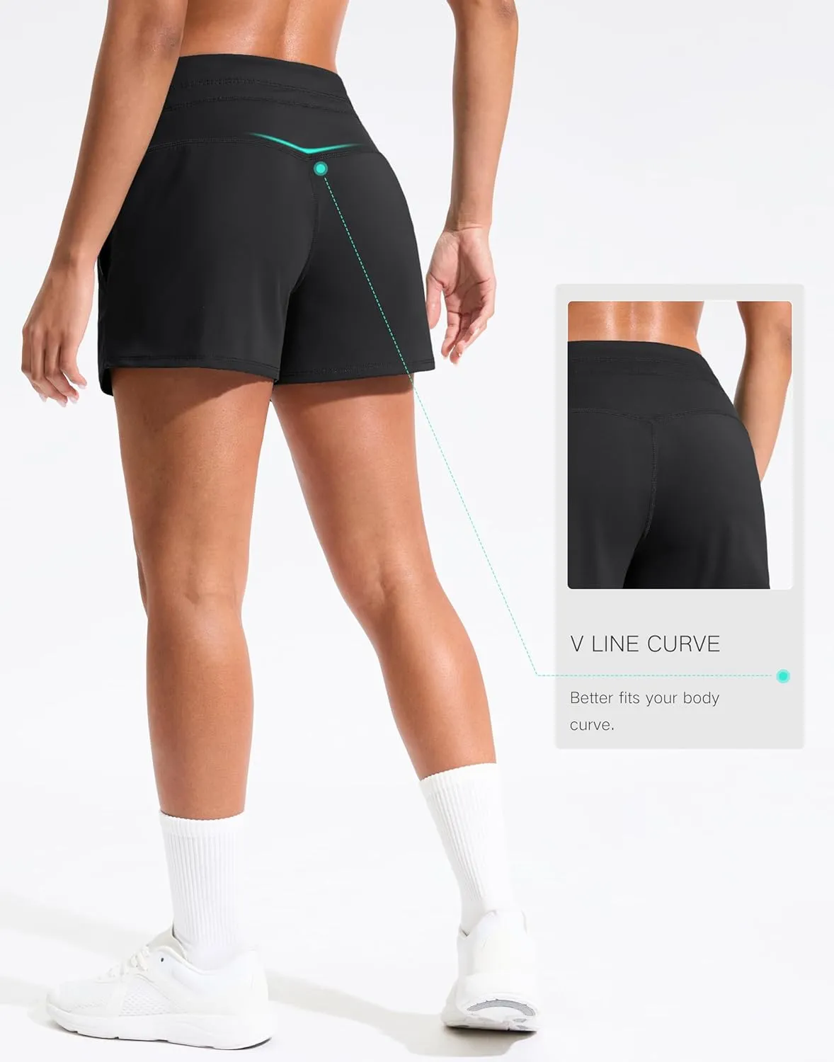 Soothfeel Women's Athletic Running Shorts with Pockets 3.5" Quick Dry High Waisted Workout Active Gym Shorts for Women