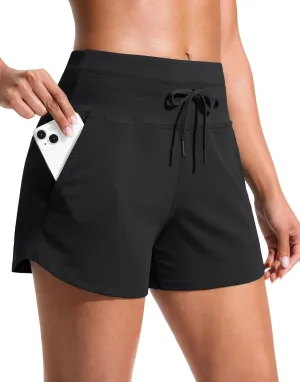Soothfeel Women's Athletic Running Shorts with Pockets 3.5" Quick Dry High Waisted Workout Active Gym Shorts for Women