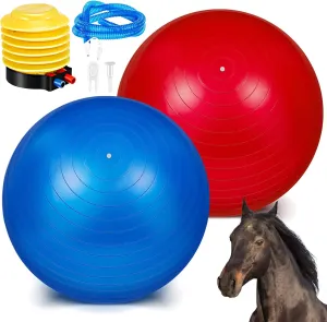 Sotiff 2 Pcs 30 Inch Large Horse Ball for Play Herding Horse Ball for Anti Burst Soccer Toys, Pump Included