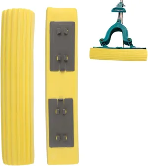 Sponge Mops for Floor Cleaning, Mop Head Refills PVA Sponge Roller Replacements, Super Absorbent Roller Refill for Home Cleaning Tool, Yellow, Set of 2 （Only Head）