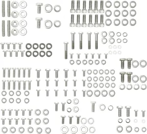 Stainless Steel Small Block Engine Hex Bolt Kit For Chevy 265 283 302 305 307 327 350 400 SBC Engine (211 Pcs Nuts&Bolts)