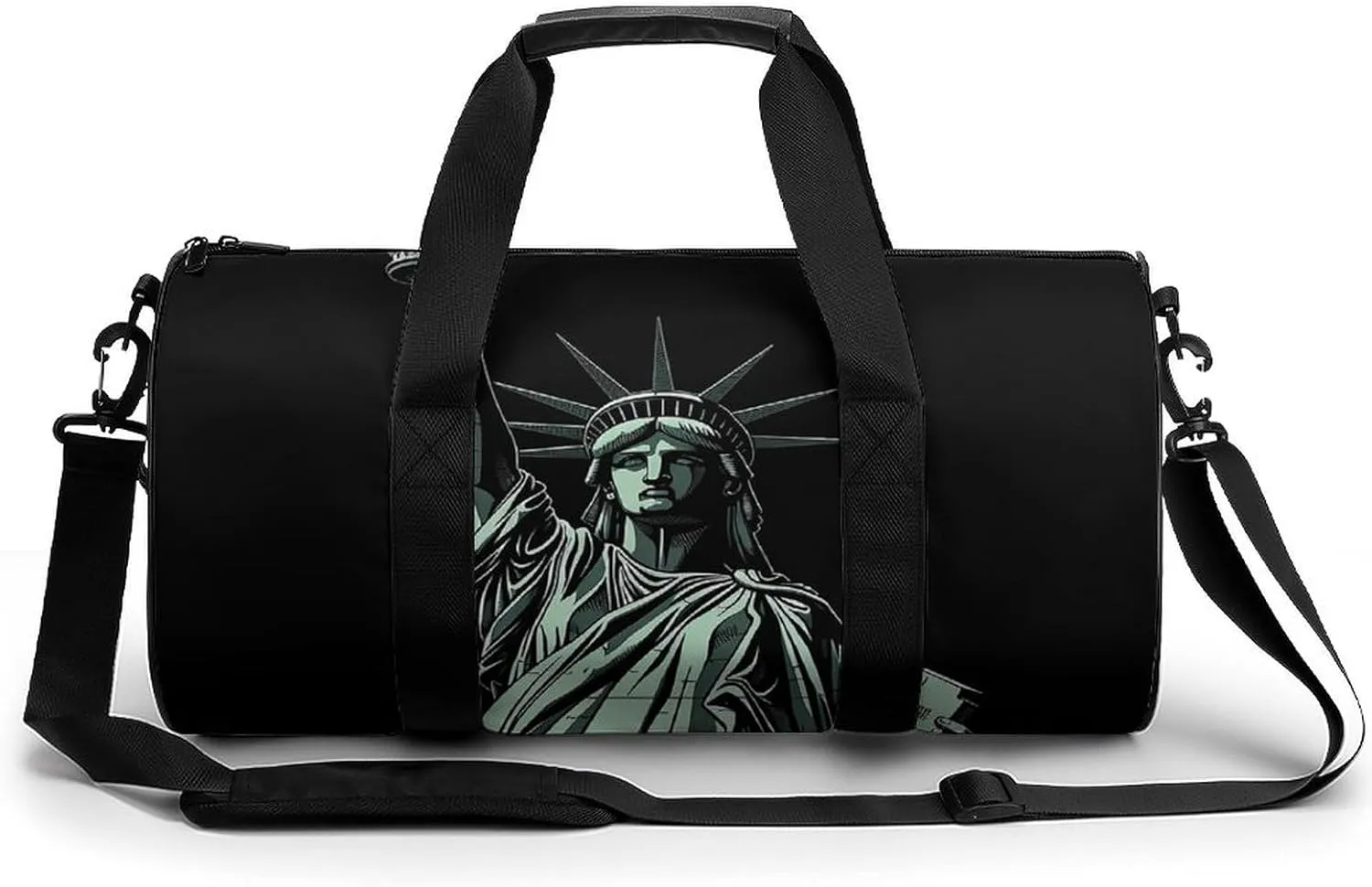 Statue of Liberty Pattern Sport Gym Duffle Travel Bag for Women Men Overnight Weekender Bag with Shoe Compartment,Wet Pocket, 17.7in/9in/9in, style-5