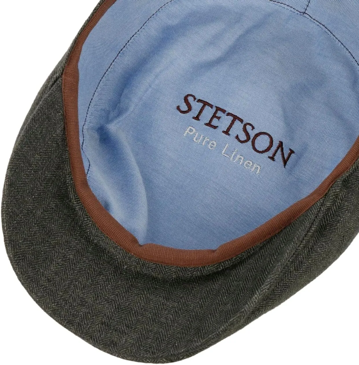 Stetson Herringbone Linen Flat Cap Men | Made in The EU