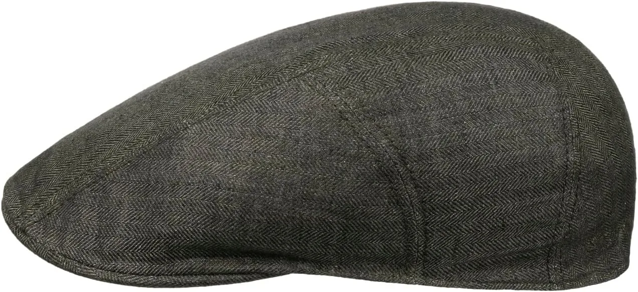 Stetson Herringbone Linen Flat Cap Men | Made in The EU