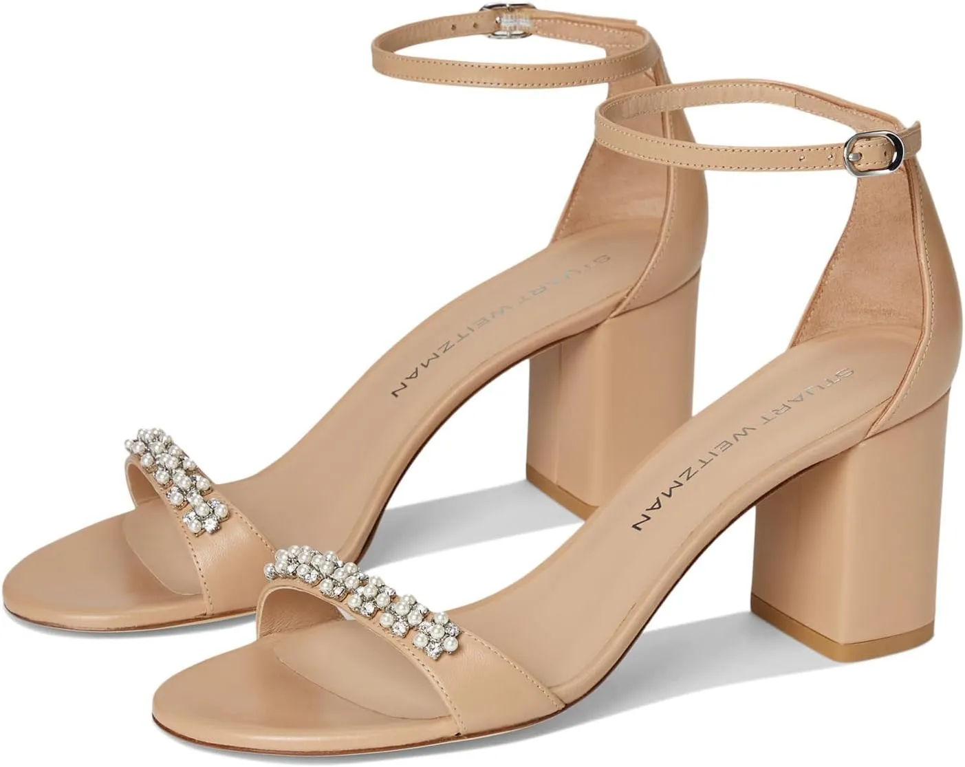 Stuart Weitzman Women's Nudist Poppy Block 75 Pump