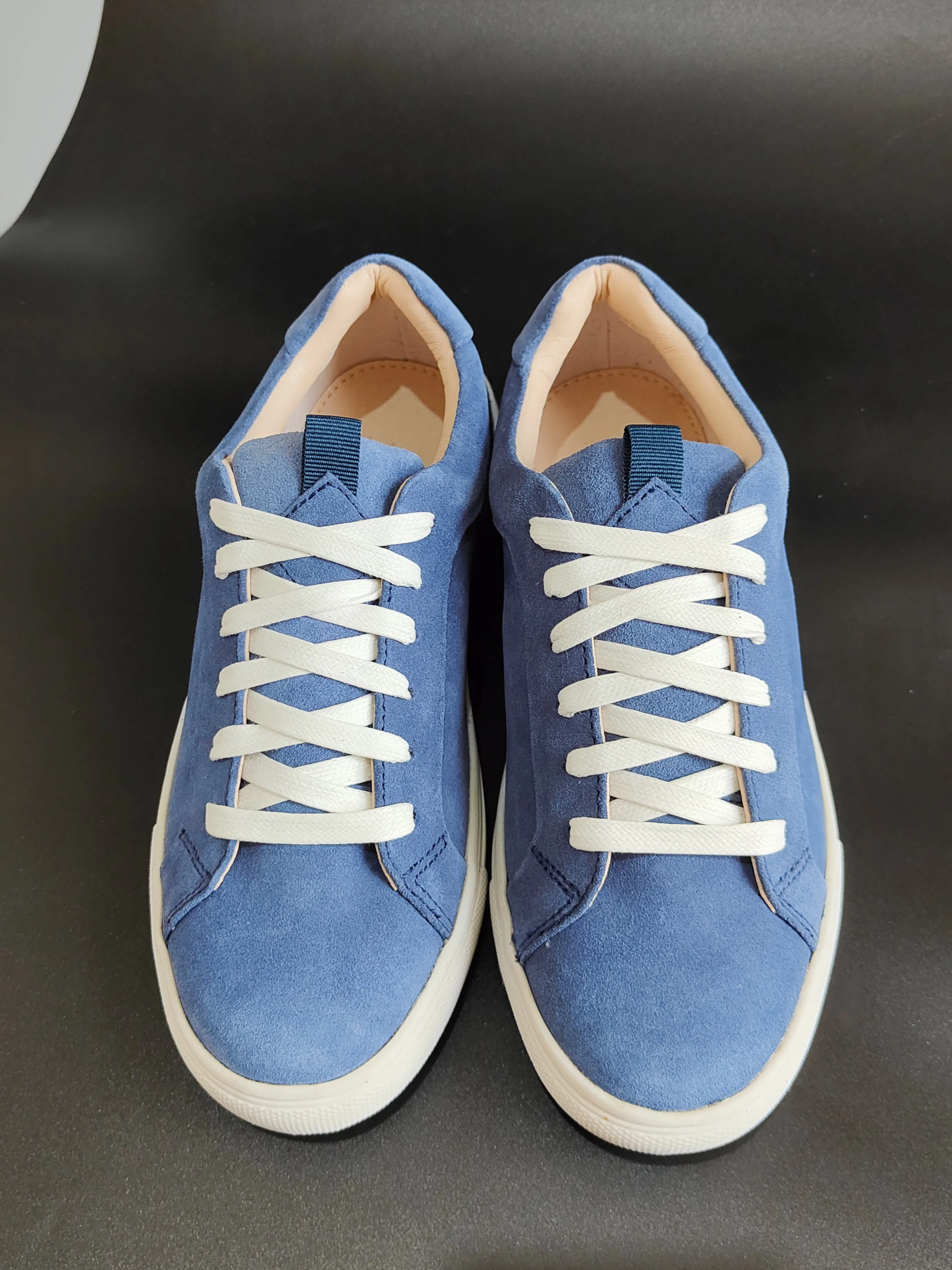 Suede Leather Flat Shoes in Blue UK 6 / EU 39