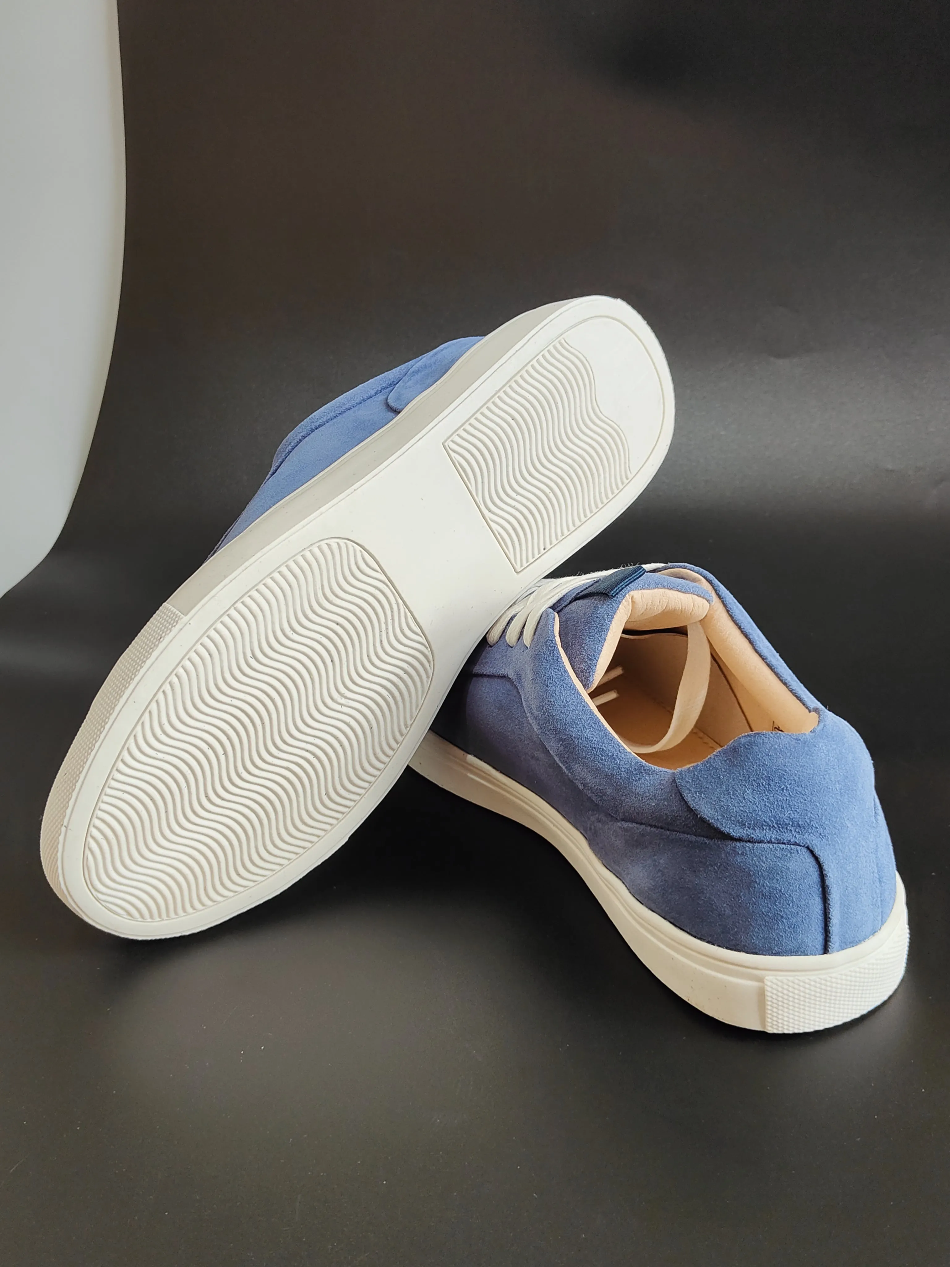 Suede Leather Flat Shoes in Blue UK 6 / EU 39