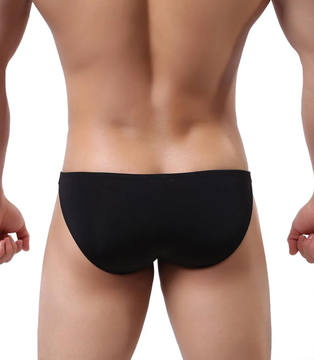 Super Soft Ice Silk Swim Briefs Men's Low-Rise Bikini Underwear 9023