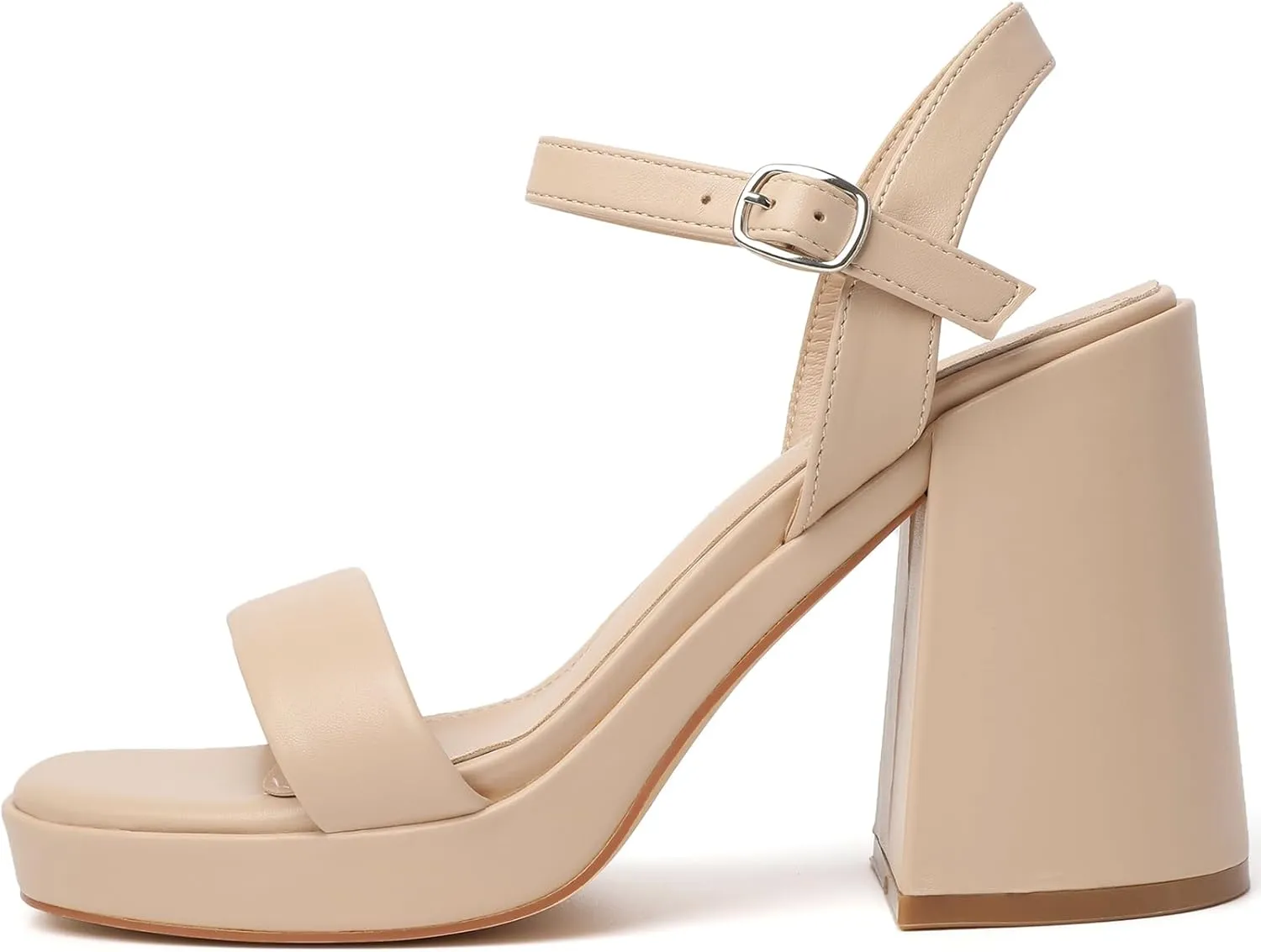 Susanny Heels for Women Platform Chunky High Heels Square toe Sexy Block Heeled Sandals Wedding Party Evening Prom Dance Ankle Strappy Dressy Pump Shoes