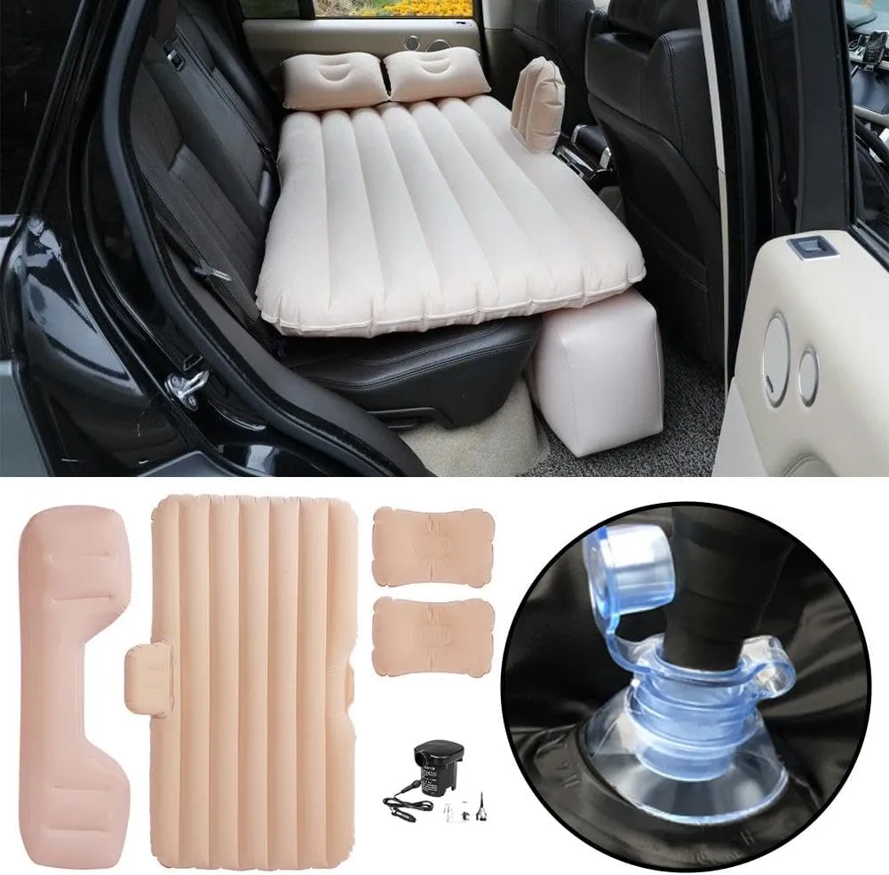 SUV Air Mattress,Car Mattress Back Portable Integrated SUV Camping Bed with 2-in-1 Air Pump, Pillows & Carry Bag,Car Mattress Back Seat Portable Foldable Car Air Bed Sleeping Pad