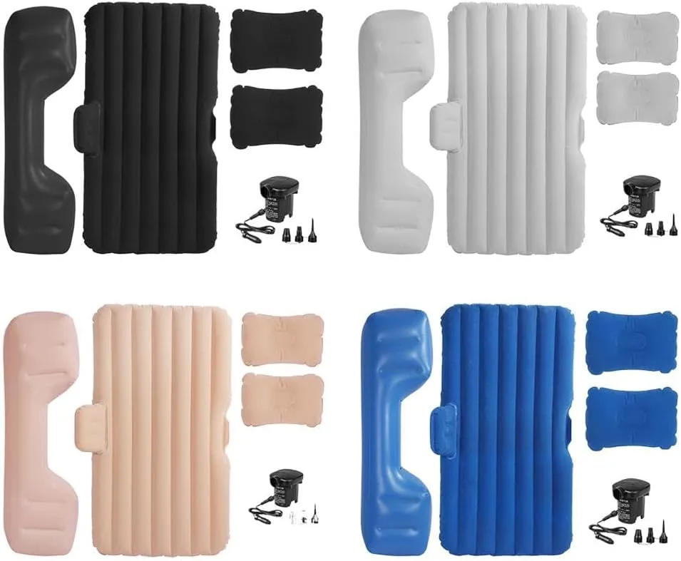 SUV Air Mattress,Car Mattress Back Portable Integrated SUV Camping Bed with 2-in-1 Air Pump, Pillows & Carry Bag,Car Mattress Back Seat Portable Foldable Car Air Bed Sleeping Pad