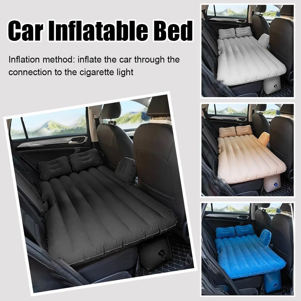 SUV Air Mattress,Car Mattress Back Portable Integrated SUV Camping Bed with 2-in-1 Air Pump, Pillows & Carry Bag,Car Mattress Back Seat Portable Foldable Car Air Bed Sleeping Pad