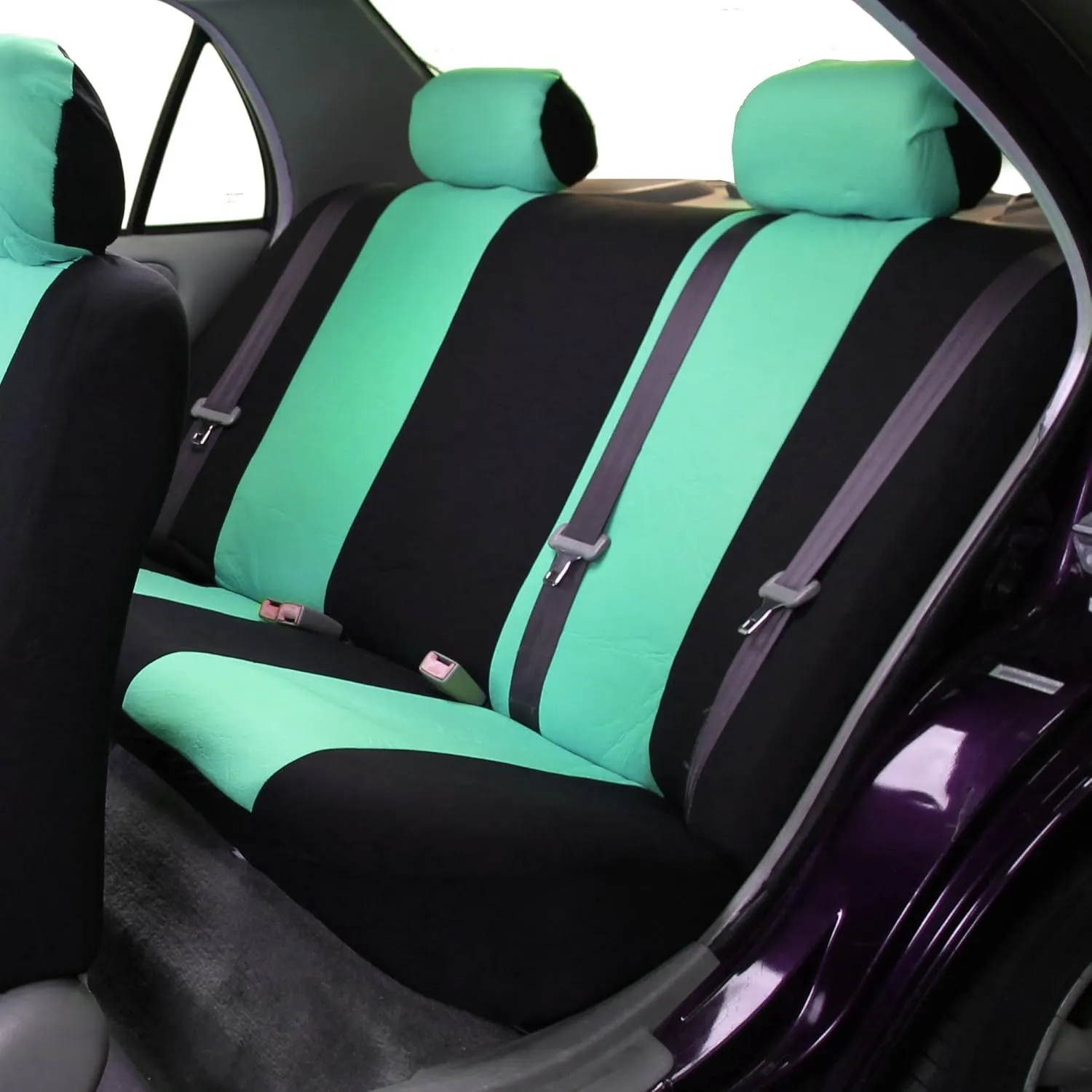 TLH Flat Cloth Seat Covers Rear, Mint Color-Universal Fit for Cars, Auto, Trucks, SUV