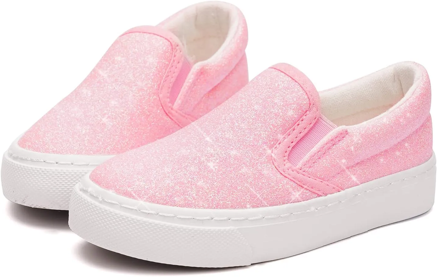 Toandon Toddler Kids Girls Sparkle Slip On Walking Shoes Age 2-10