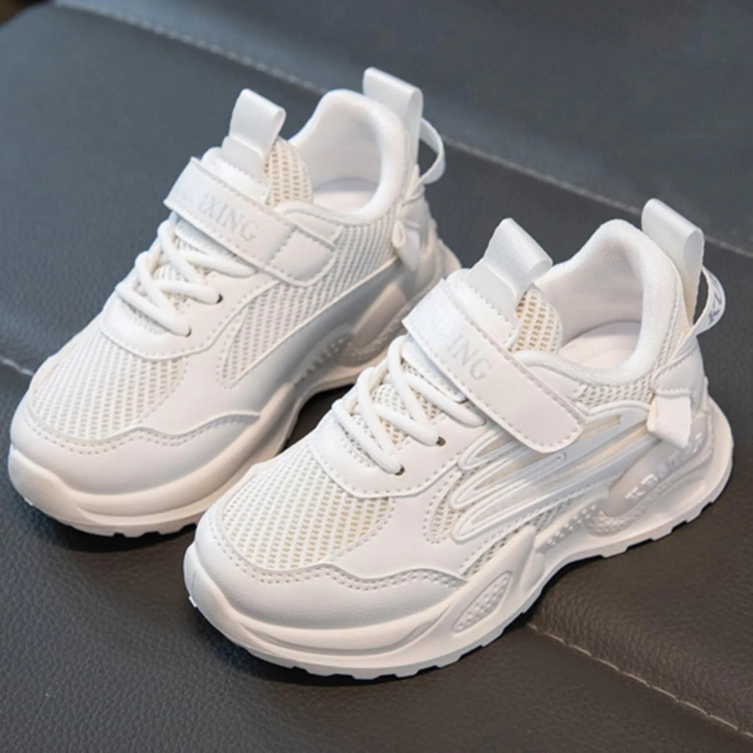 Toddler Big Kids Shoes Boys Girls Breathable Sneakers Athletic Running Shoes Casual White Sports Girl Slip on Sneakers