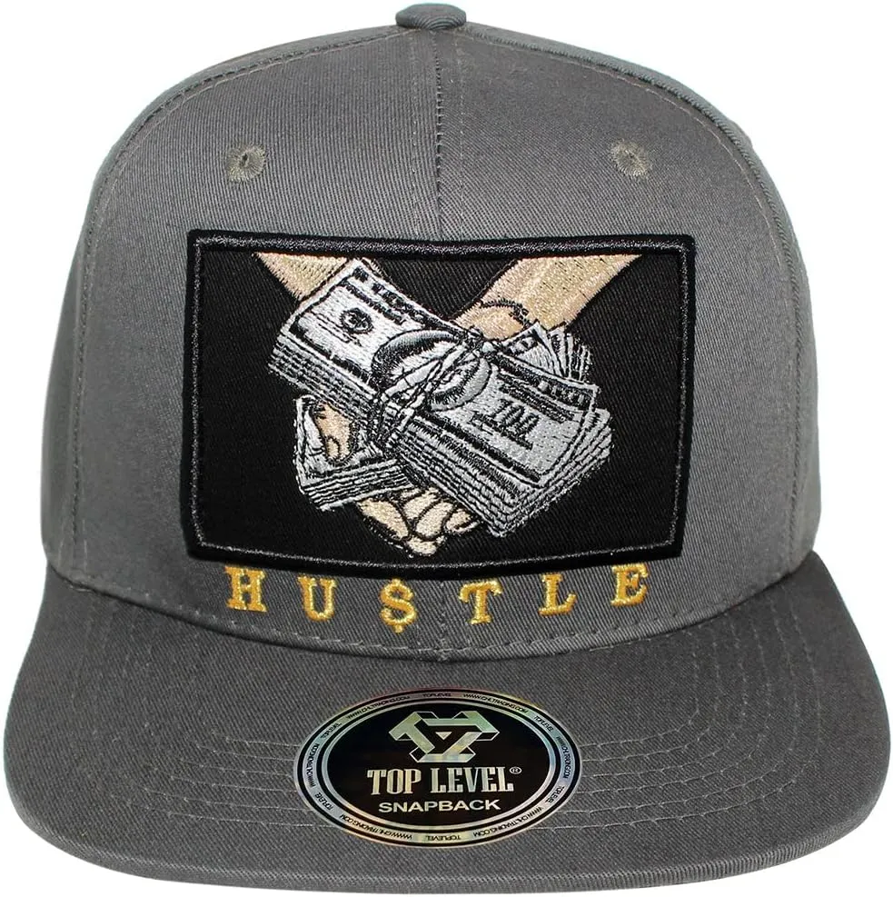 TOP Level Men's Adjustable Cotton Snapback Cap 6 (Various Unique Hat Designs Available)