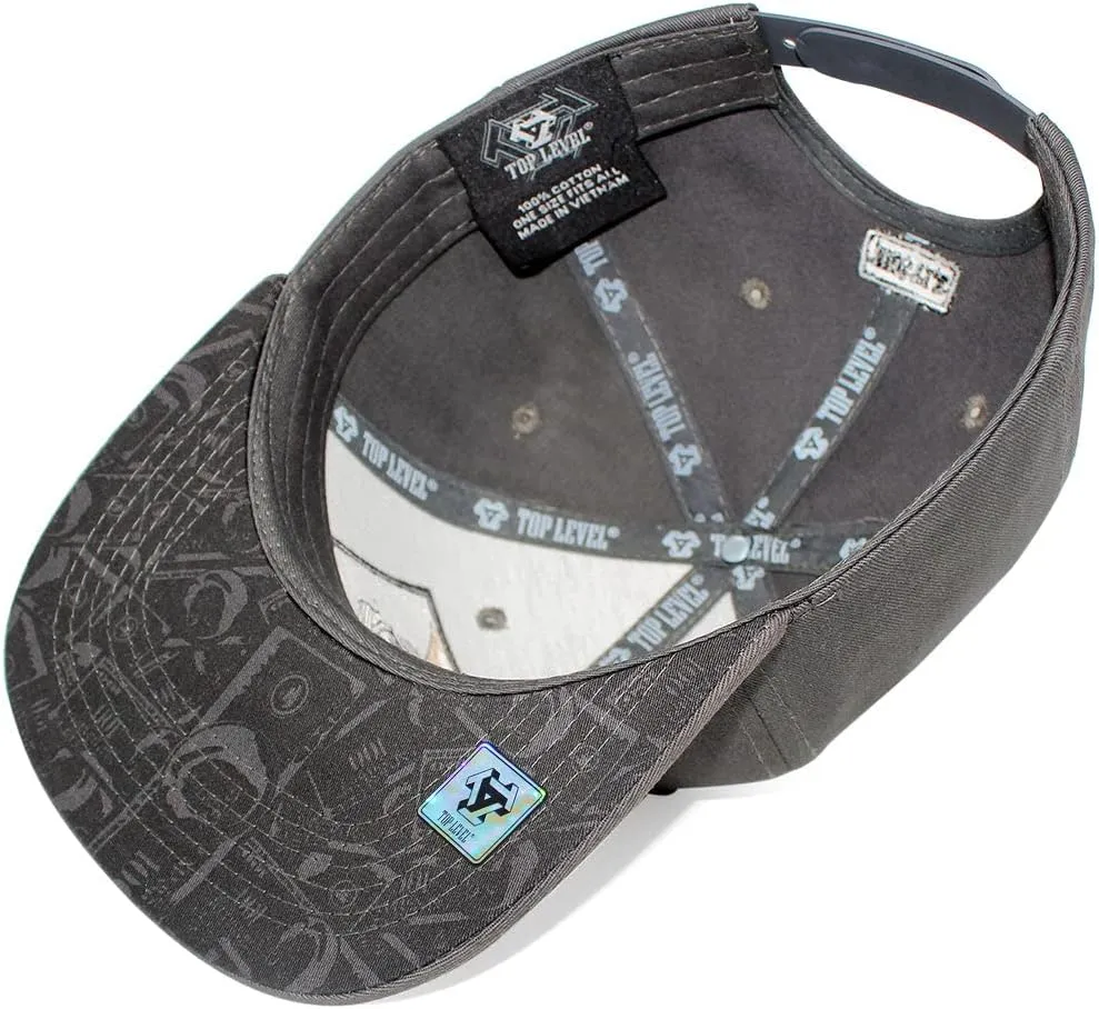 TOP Level Men's Adjustable Cotton Snapback Cap 6 (Various Unique Hat Designs Available)