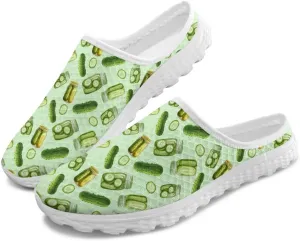 UNICEU Fruit Print Slip On Shoes for Women Backless Breathable Mules Comfortable Non Slip Sneakers for Walking Work