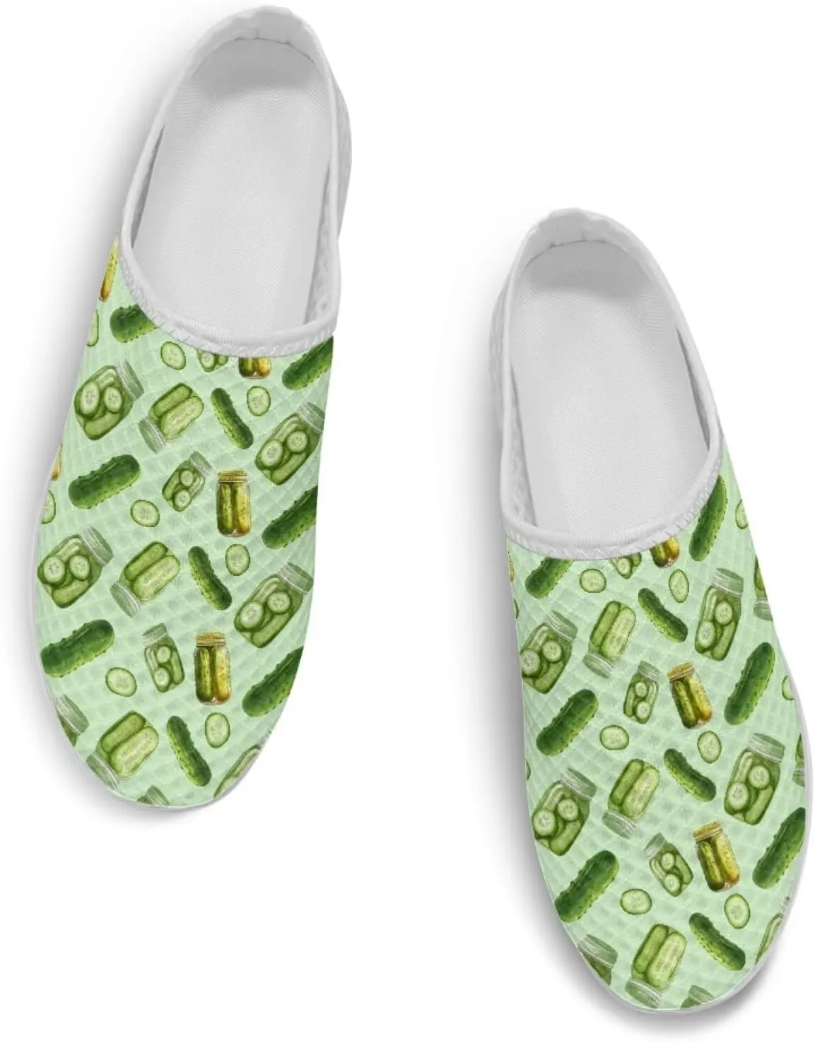UNICEU Fruit Print Slip On Shoes for Women Backless Breathable Mules Comfortable Non Slip Sneakers for Walking Work