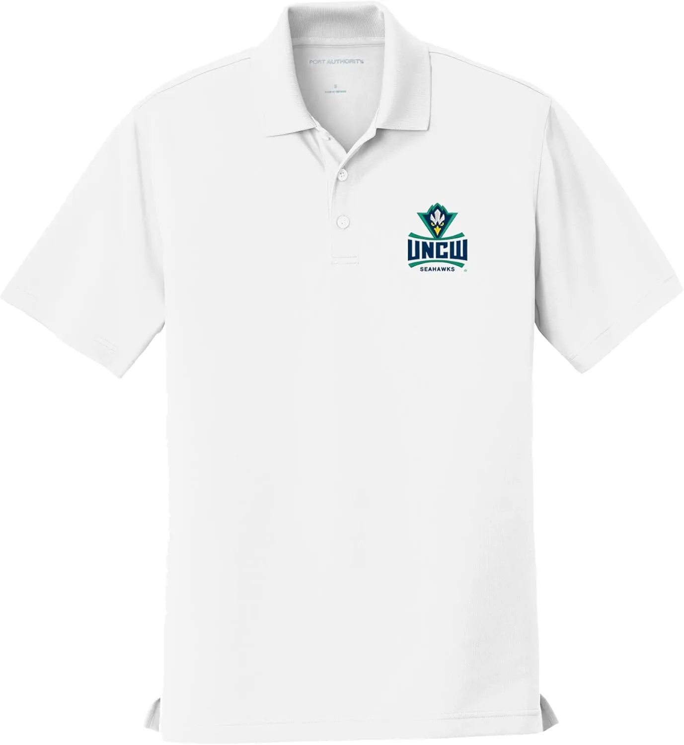 University of North Carolina at Wilmington Men's Short Sleeve Performance Polo with The UNCW Seahawks Logo