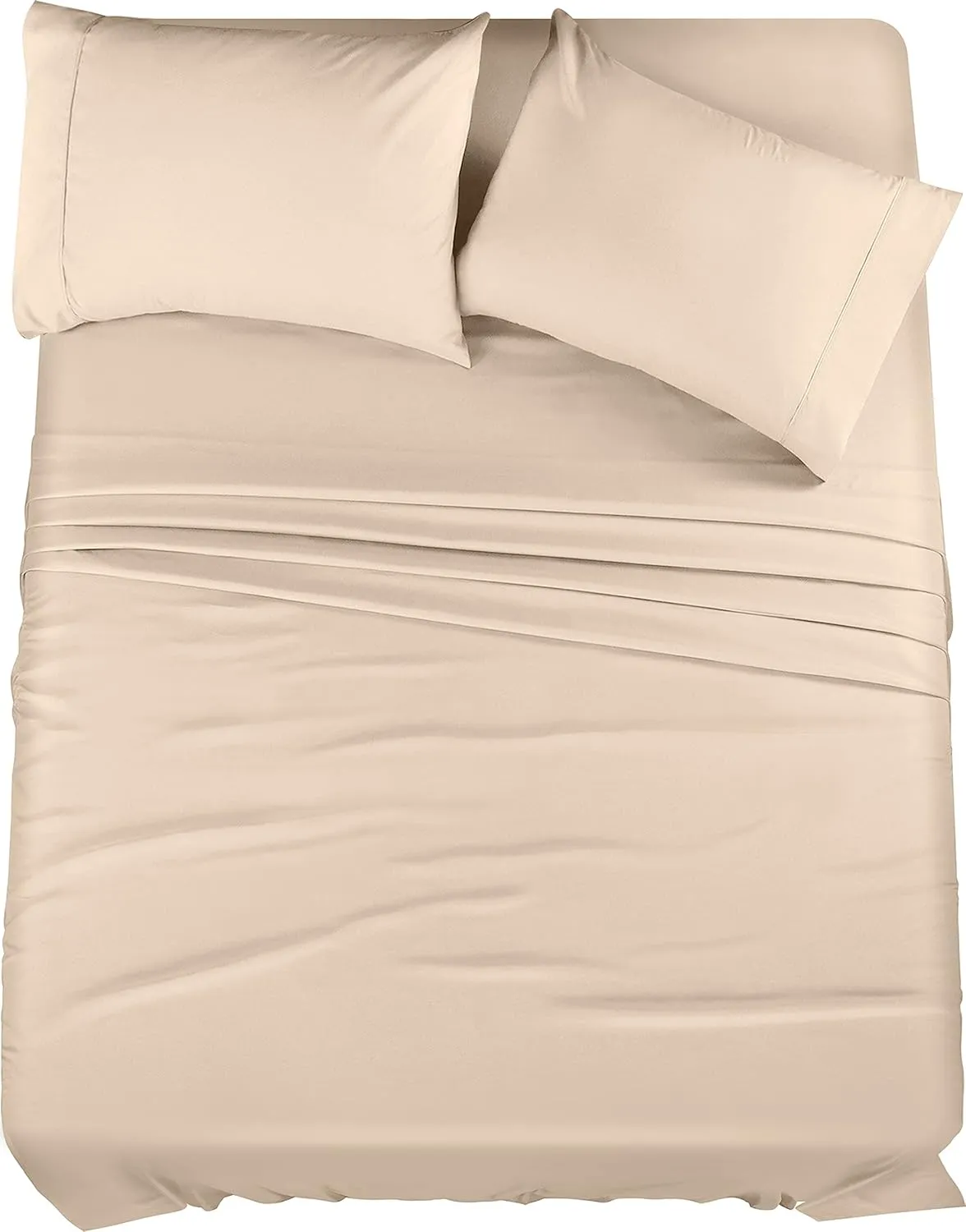 Utopia Bedding Queen Sheet Set – 4 Piece Bed Sheets for Queen Size Bed, Soft and Breathable Microfiber, Includes 1 Fitted Sheet, 1 Flat Sheet and 2 Pillowcases (Beige)