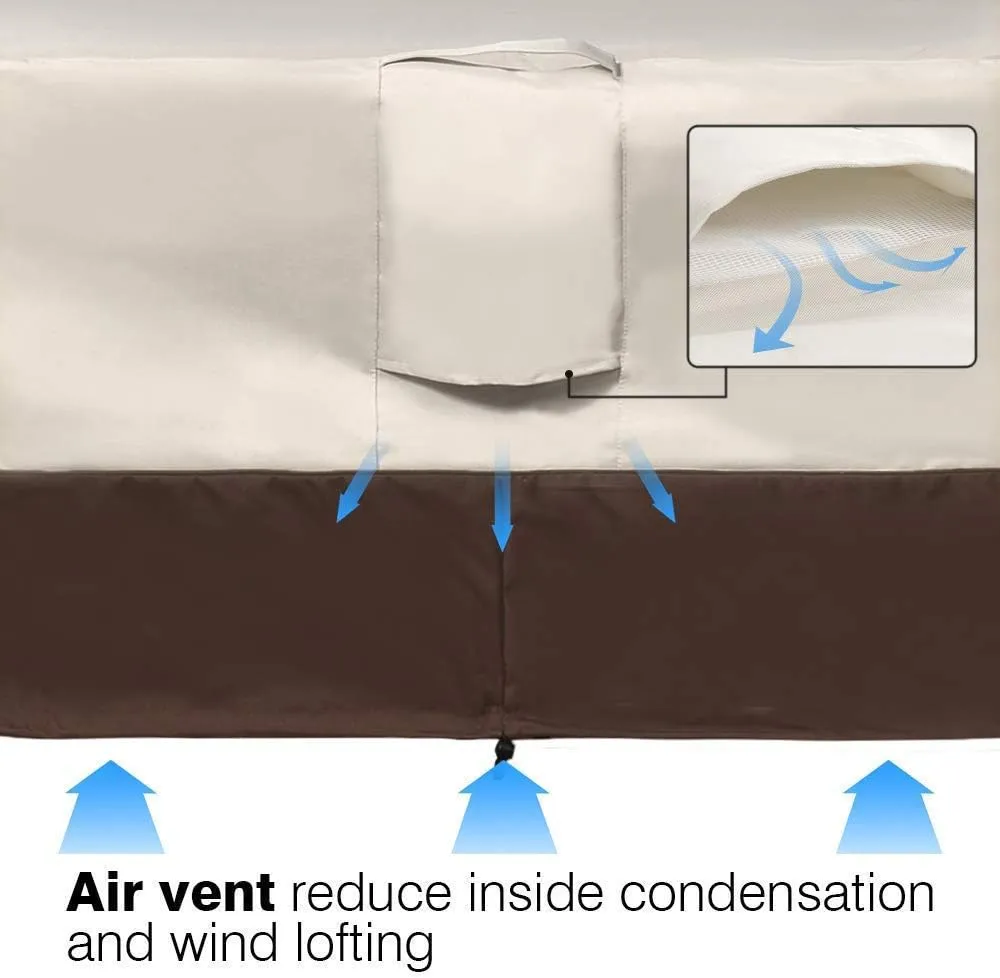 VAILGE Heavy Duty Patio Sofa Cover, 100% Waterproof Outdoor Sofa Cover, Large Lawn Patio Furniture Covers with Air Vent, Large(Standard), Beige & Brown