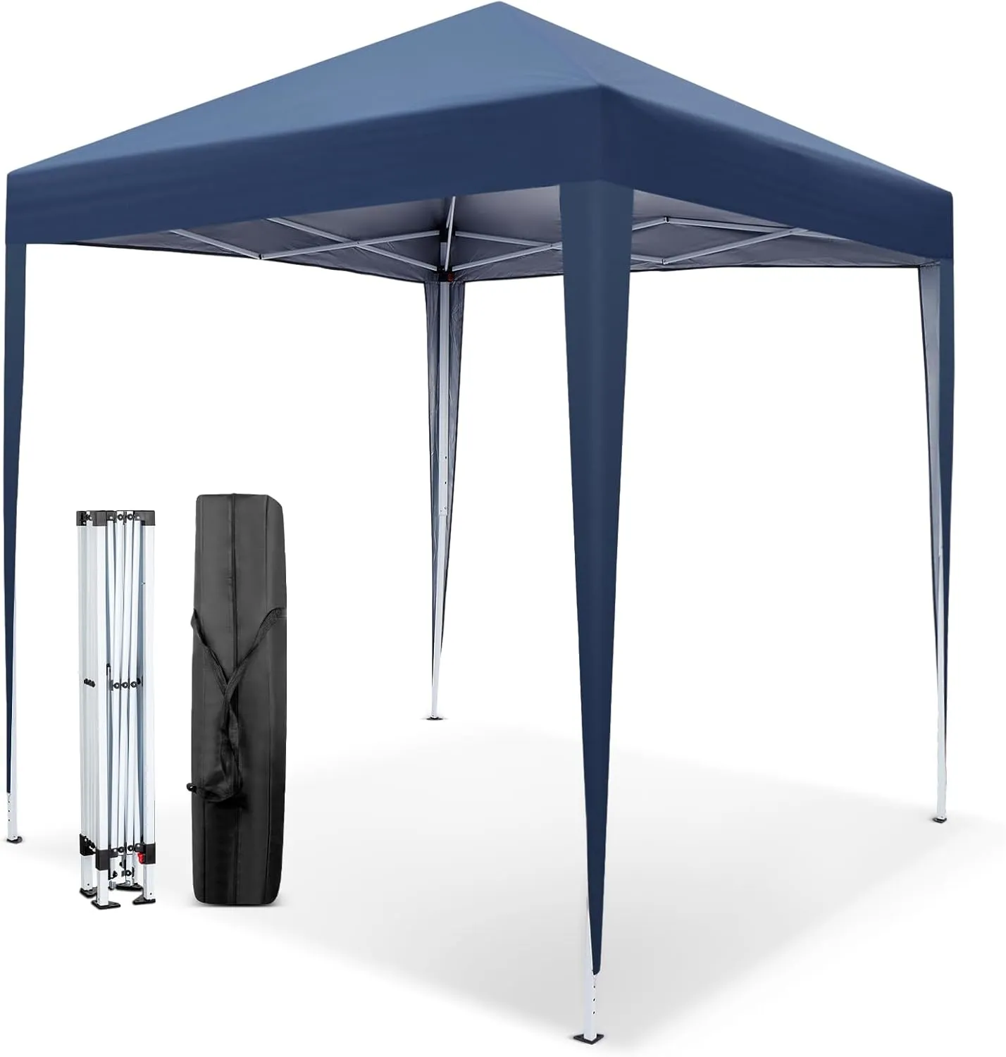 VINGLI 6.5x6.5 Pop Up Canopy Tent, Outdoor Tent Canopies Foldable Portable Canopies for Camping, Patio, Parties, EZ Up Gazebo Canopy with Carry Bag (Blue)