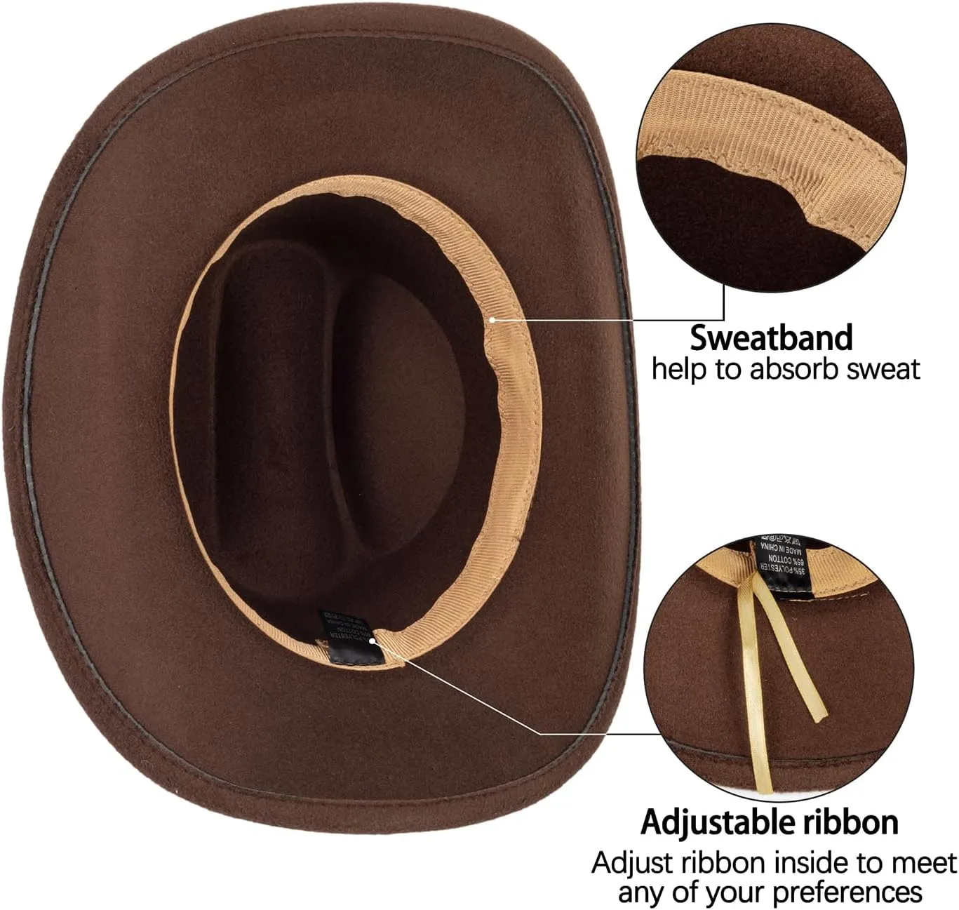 Vintage Western Cowboy Hat for Men Women - Wide Brim Cowgirl Fedora Bling Hats with Diamonds M
