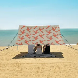 Vivid Red Lobster Pattern Beach Camping Tent Sun Shelter for Whole Family, Beach Shade Canopy with UPF50  UV Protection,Easy Set Up and Carry,Outdoor Shade for Trips, Fishing, Backyard Fun Pic