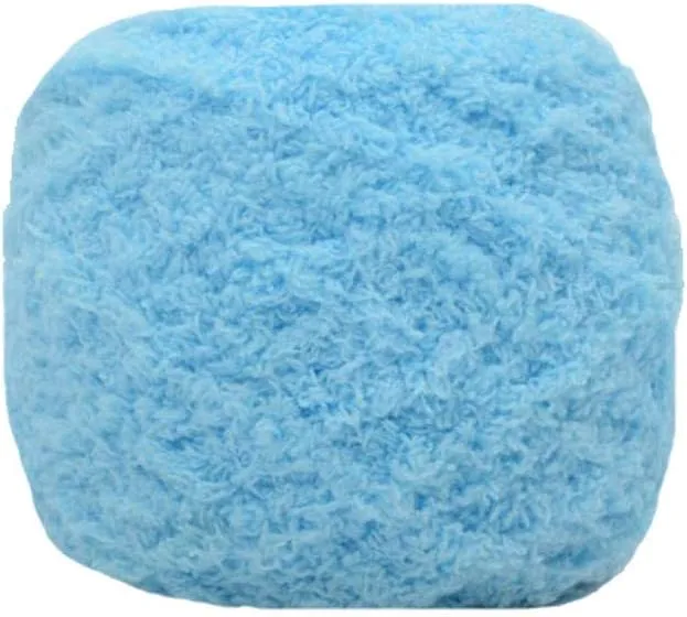 Warm Coral Fleece Fluffy Knitting Yarn Shaggy Blue Fur Yarn Acrylic Velvet Knitting Yarn DIY Fluffy Dolls Blanket Sweater Scarf Handbag Total 5 Skeins