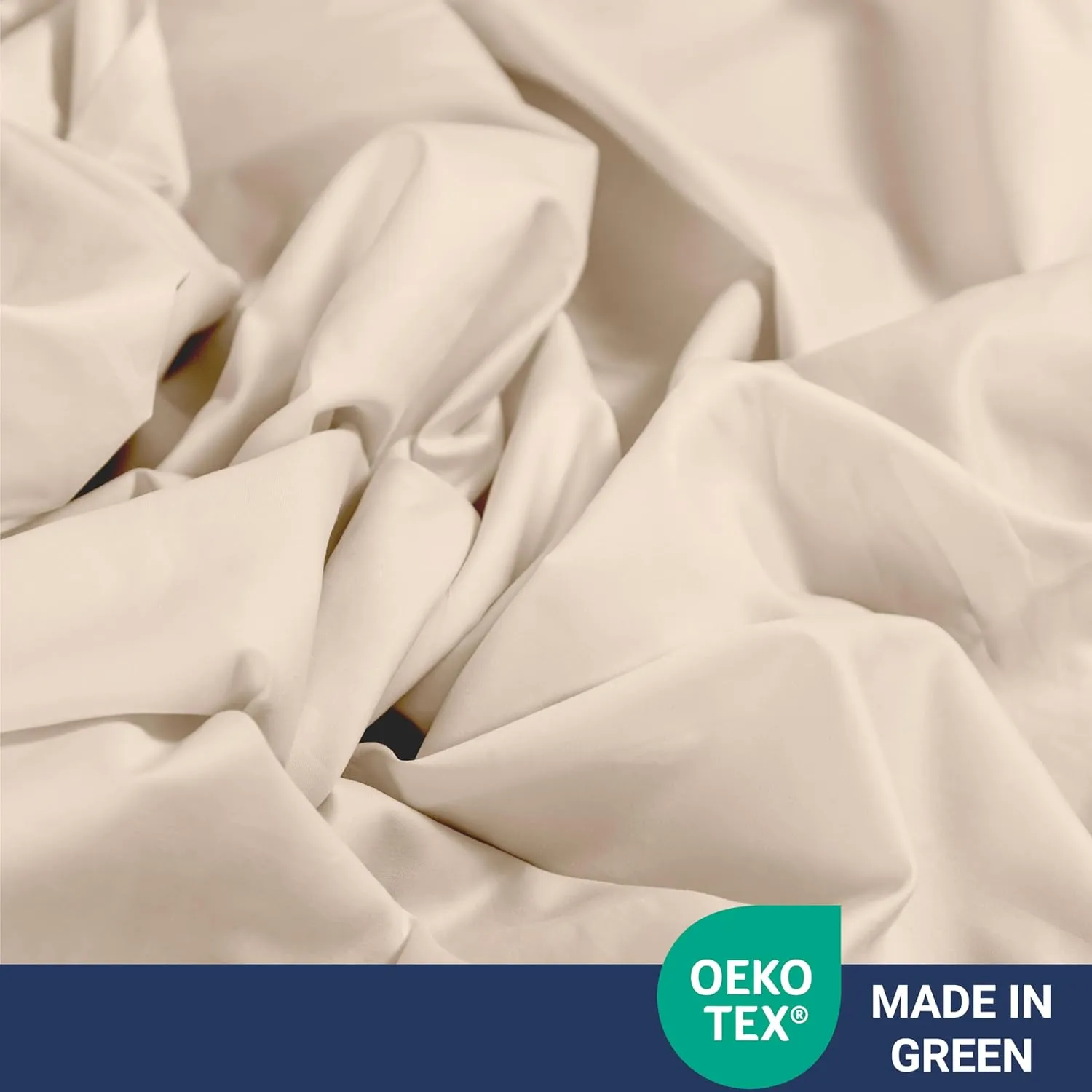 WESTBROOKE Lush Sateen 100% Cotton Sheet Set | King Size Sateen Sheets - 4 Piece Long Staple Cotton Bedding Set with Elasticized 15.5" Deep Pocket - Soft, Breathable Luxury Sheets - Ivory