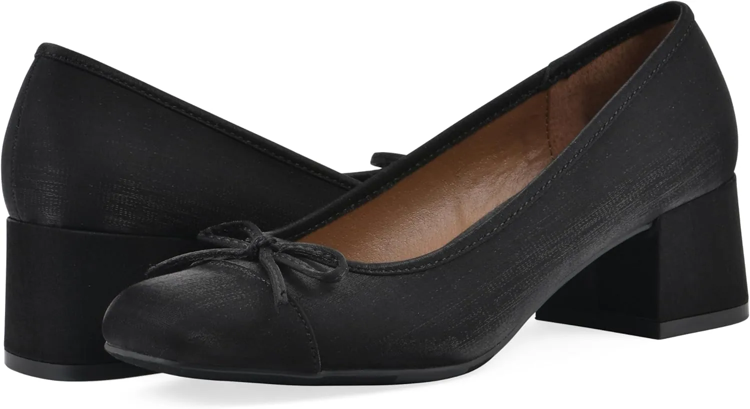 WHITE MOUNTAIN Women's Lately Cap Toe Block Heel Ballet Pump