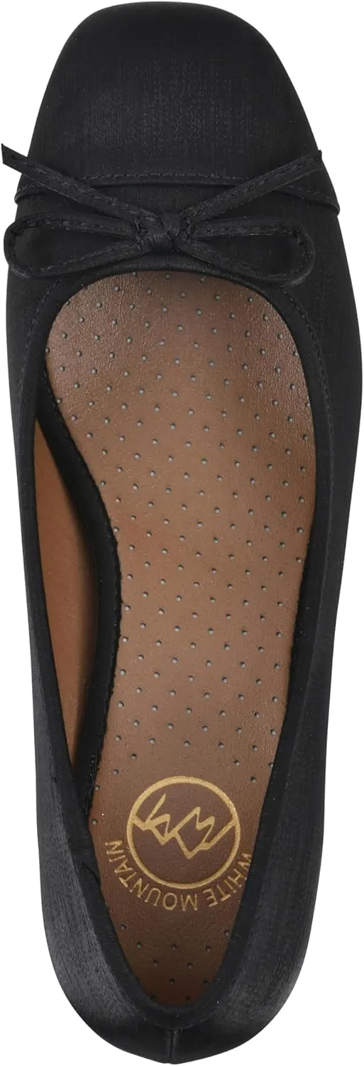 WHITE MOUNTAIN Women's Lately Cap Toe Block Heel Ballet Pump