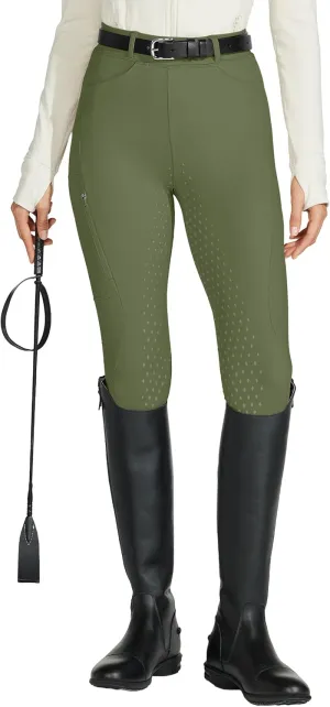 Willit Women's Horse Riding Pants Full Seat Silicone Equestrian Breeches Horseback Schooling Tights Zipper Pockets