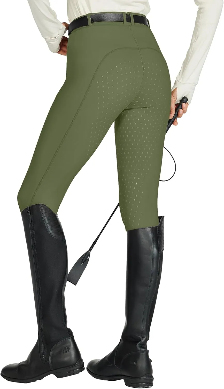 Willit Women's Horse Riding Pants Full Seat Silicone Equestrian Breeches Horseback Schooling Tights Zipper Pockets