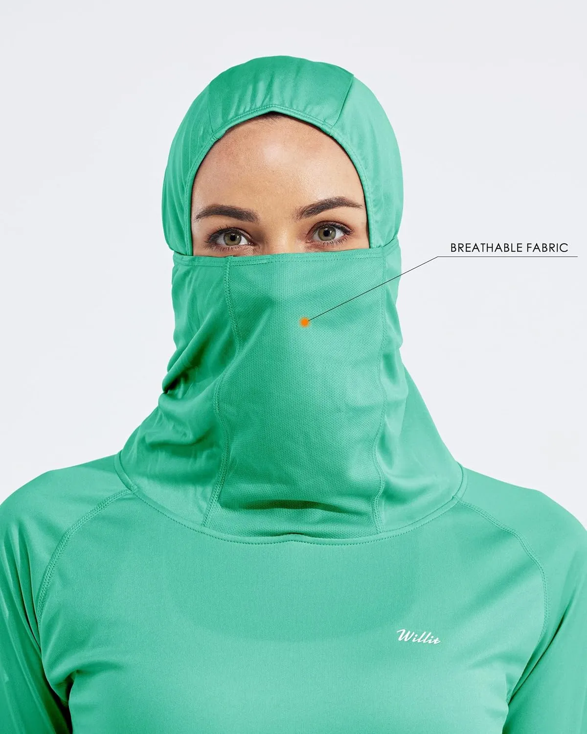 Willit Women's Sun Protection Hoodie UPF 50  Fishing Hiking Shirt Long Sleeve SPF Shirt with Face Mask Lightweight