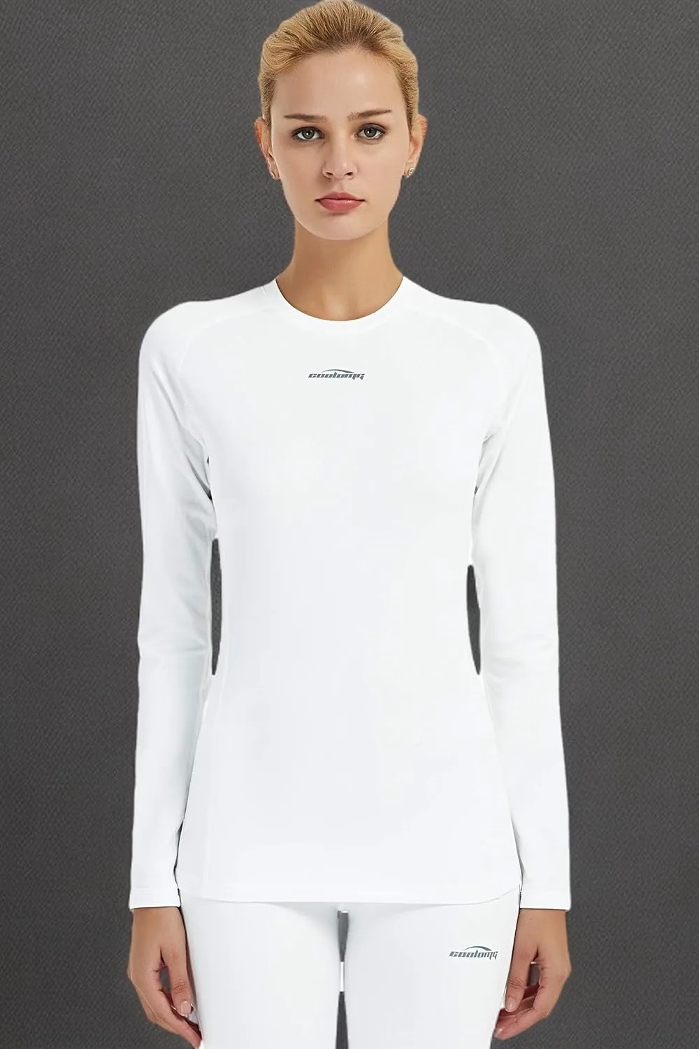 Women Cold Weather Thermal Shirt Fleece Lined Base Layer Crewneck Long Sleeve Undershirt Athletic Skiing Compression Tops
