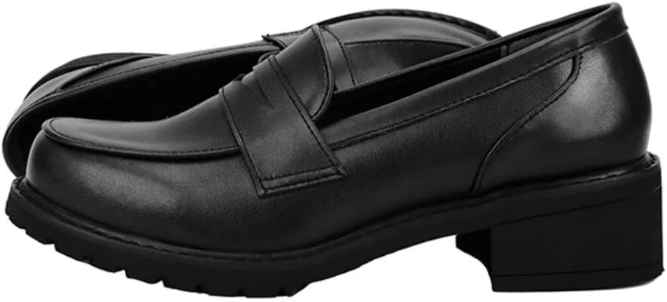 Women JK Uniform Dress Shoes Slip on Oxford Shoes Japanese Anime Cosplay Props
