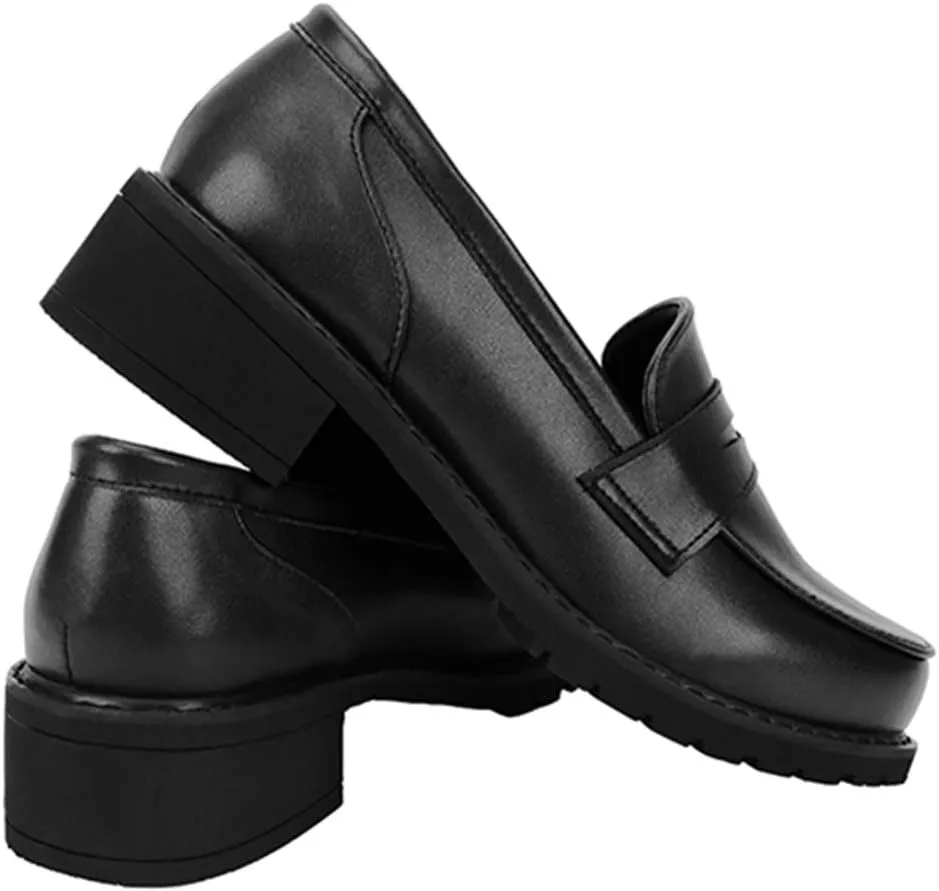 Women JK Uniform Dress Shoes Slip on Oxford Shoes Japanese Anime Cosplay Props