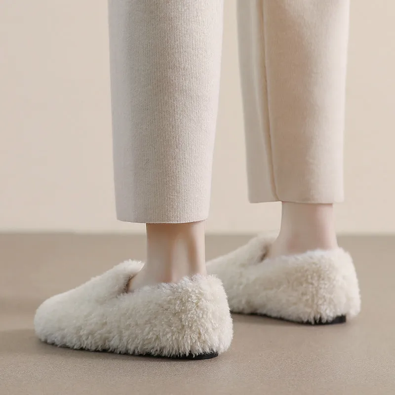 Women Winter Flat Soft Fur Casual Shoes