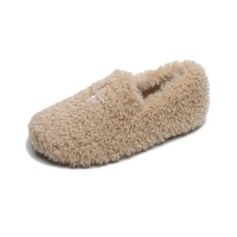 Women Winter Flat Soft Fur Casual Shoes